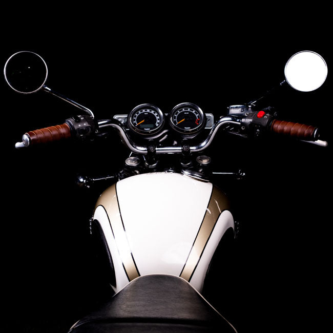 Trip Machine, leather handlebar grip wraps - Dark Tan Cognac