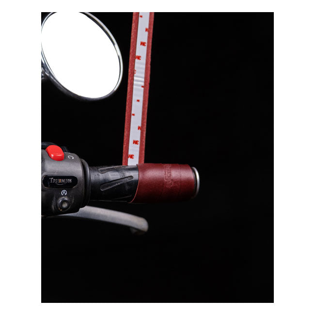 Trip Machine, leather handlebar grip wraps - Cherry