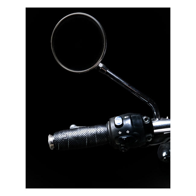 Trip Machine, leather handlebar grip wraps - Black Perorated