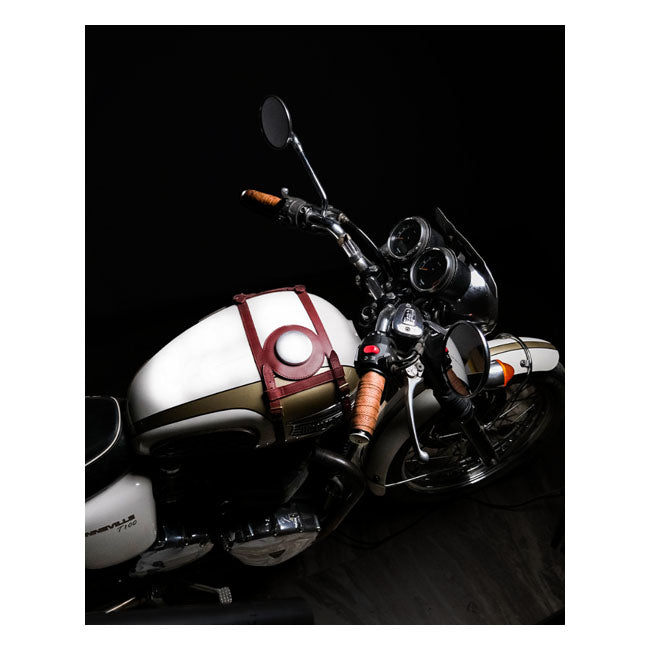 Trip Machine, leather handlebar grip wraps - Tobacco Perorated