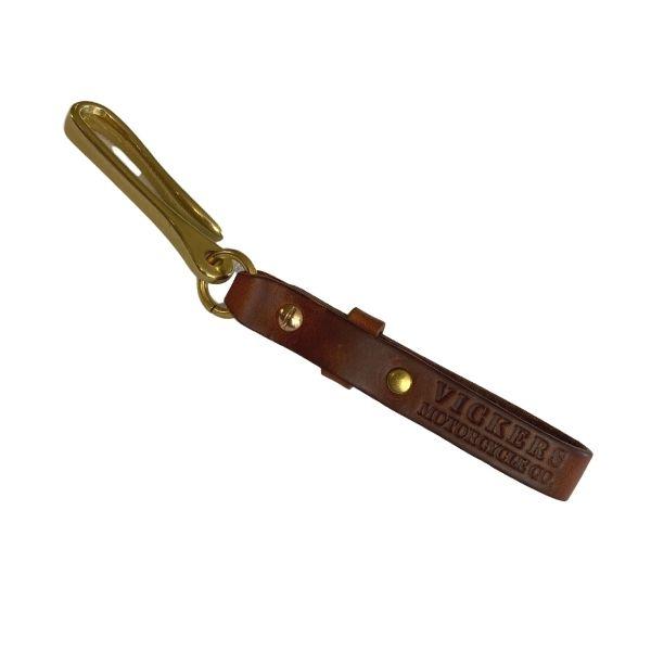 Vickers Motorcycle Co. Leather & Brass Key Ring
