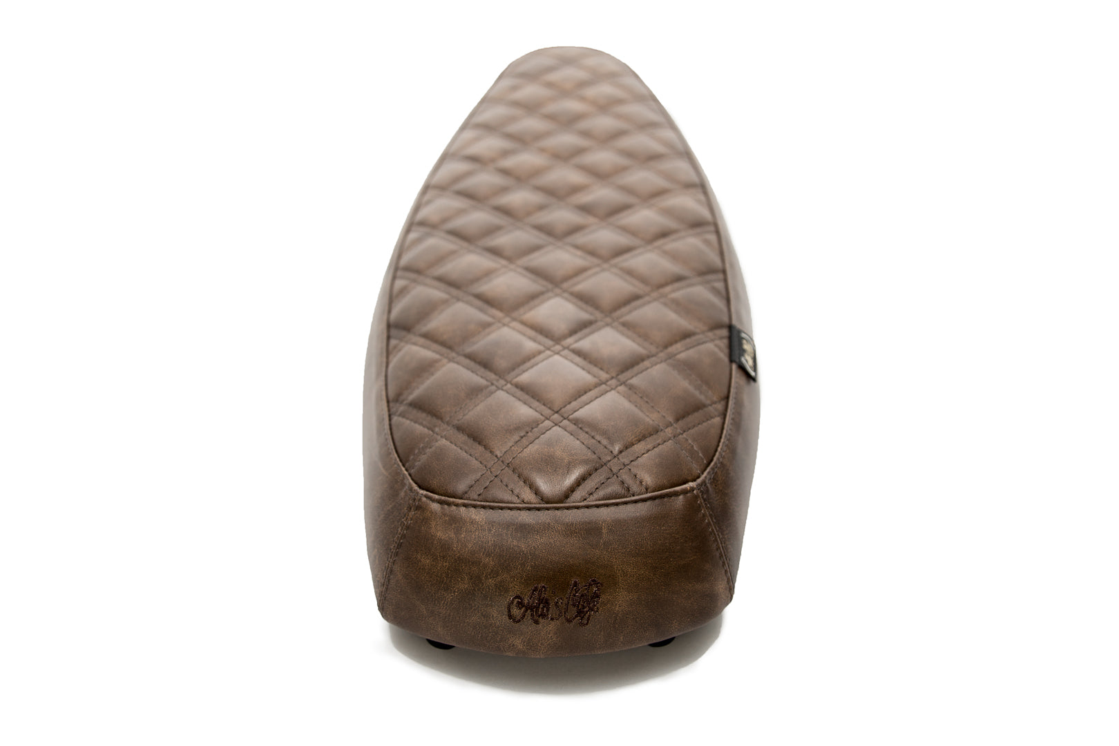 The "Essential" Diamond Stitch. Leather Slim Seat - Brown