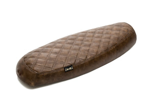 The "Essential" Diamond Stitch. Leather Slim Seat - Brown