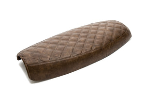 The "Essential" Diamond Stitch. Leather Slim Seat - Brown