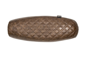 The "Essential" Diamond Stitch. Leather Slim Seat - Brown