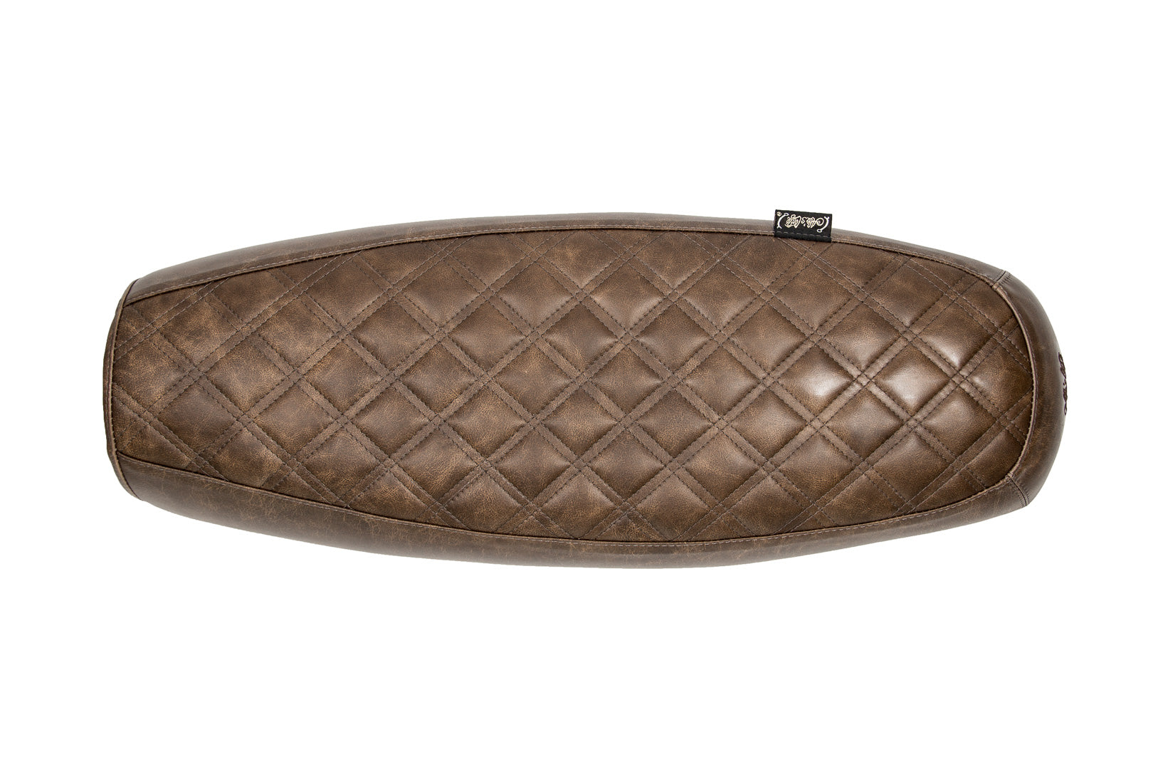 The "Essential" Diamond Stitch. Leather Slim Seat - Brown