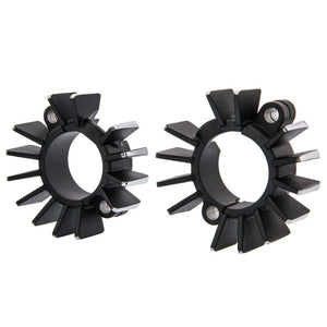 Finned Exhaust Clamps - LC - Black/Contrast Polished Fins