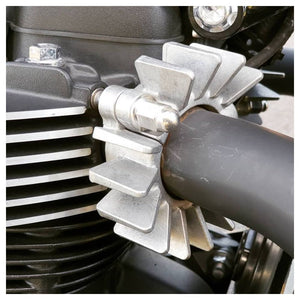 Finned Exhaust Clamps - LC - Shot Blast Finish
