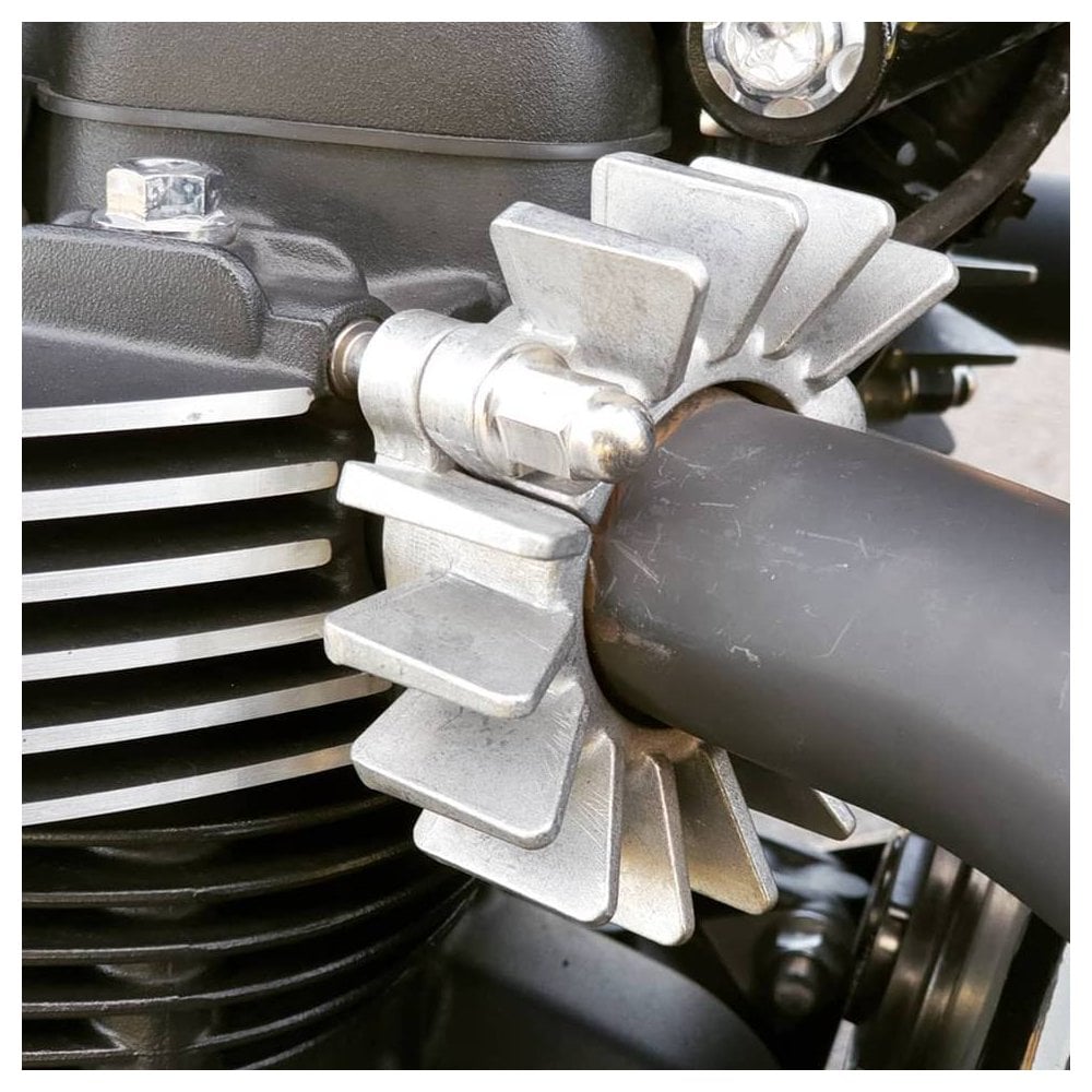 Finned Exhaust Clamps - LC - Shot Blast Finish
