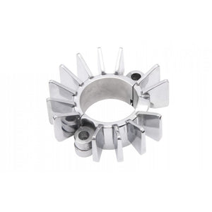 Finned StSt Exhaust Clamps - LC - Hand Polished Finish