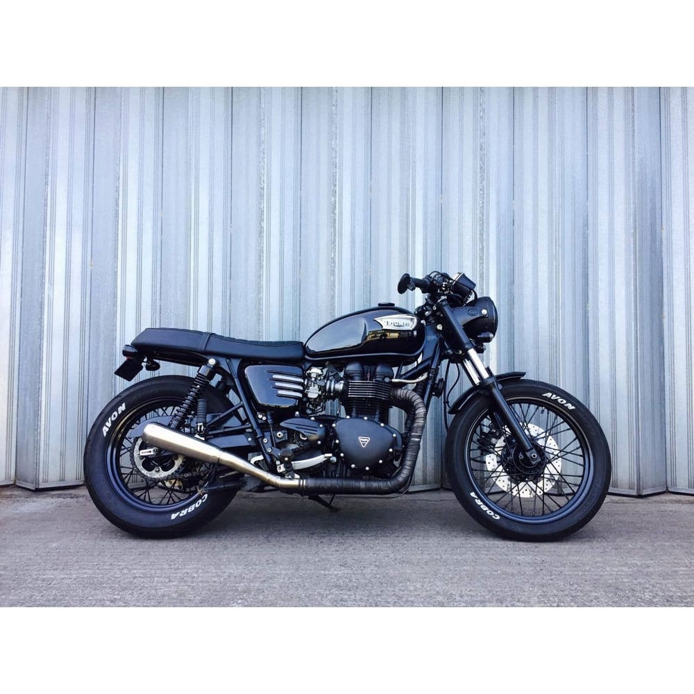 Triumph Bonneville Side Panels - Ribbed - Matt Black
