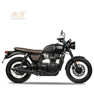 The Sella Slim Short leather seat for the Triumph Liquid Cooled Twins