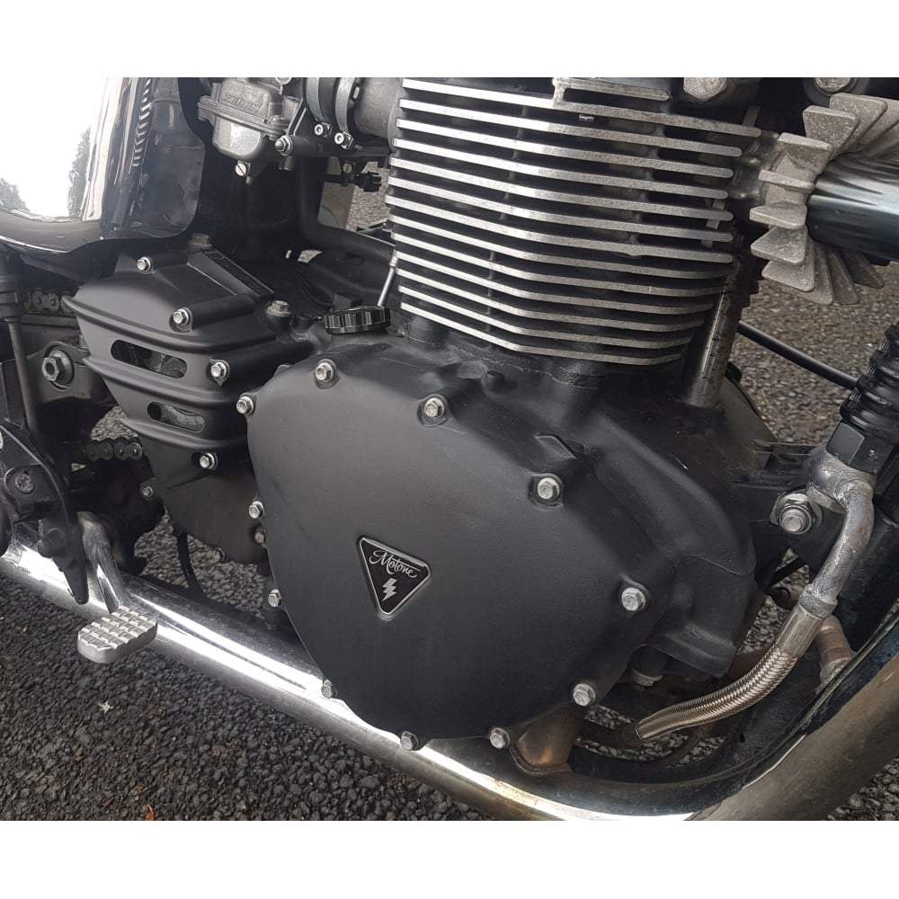 Sprocket Cover - Ribbed - Black - Triumph Bonneville Air Cooled