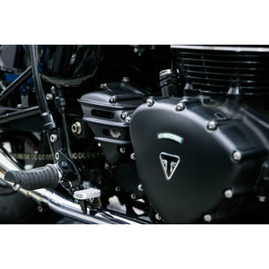 Sprocket Cover - Ribbed - Black - Triumph Bonneville Air Cooled