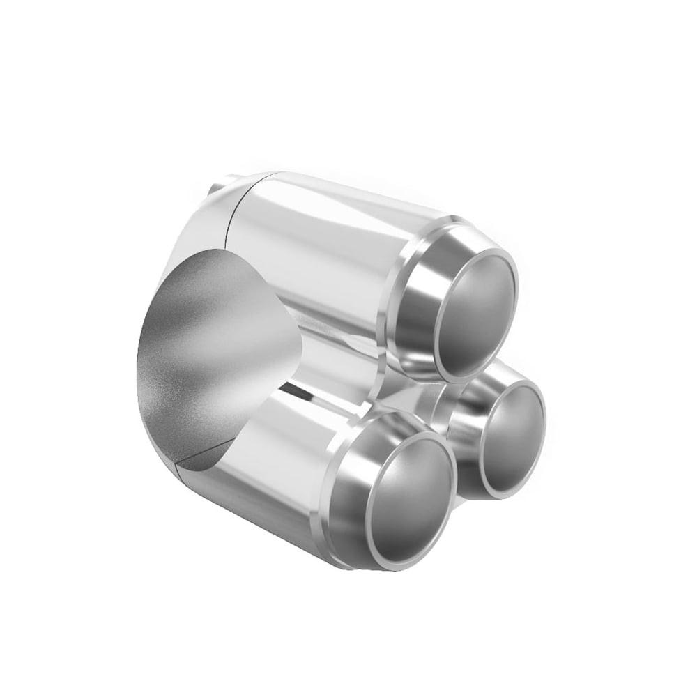 Triple Micro Switch Button Housing - 1" (25.4mm) Handlebar - Chrome