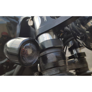 Wrap-Around Fork Indicator Turn Signal Bracket Clamps - Pair - 41mm - Black