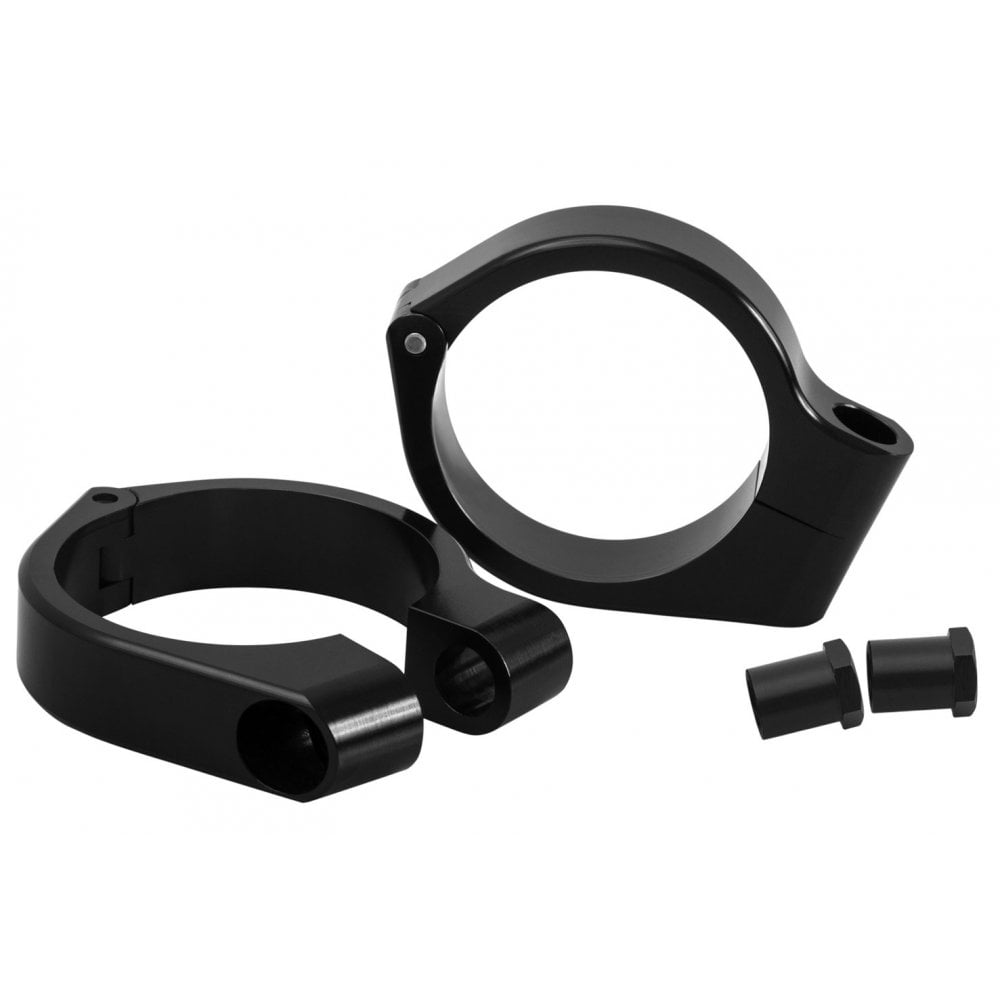 Wrap-Around Fork Indicator Turn Signal Bracket Clamps - Pair - 47mm - Black