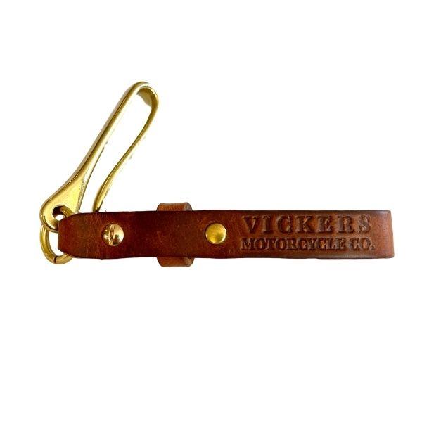 Vickers Motorcycle Co. Leather & Brass Key Ring