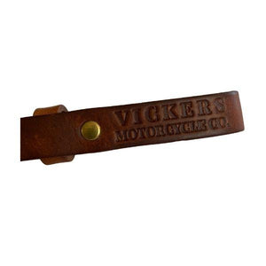 Vickers Motorcycle Co. Leather & Brass Key Ring