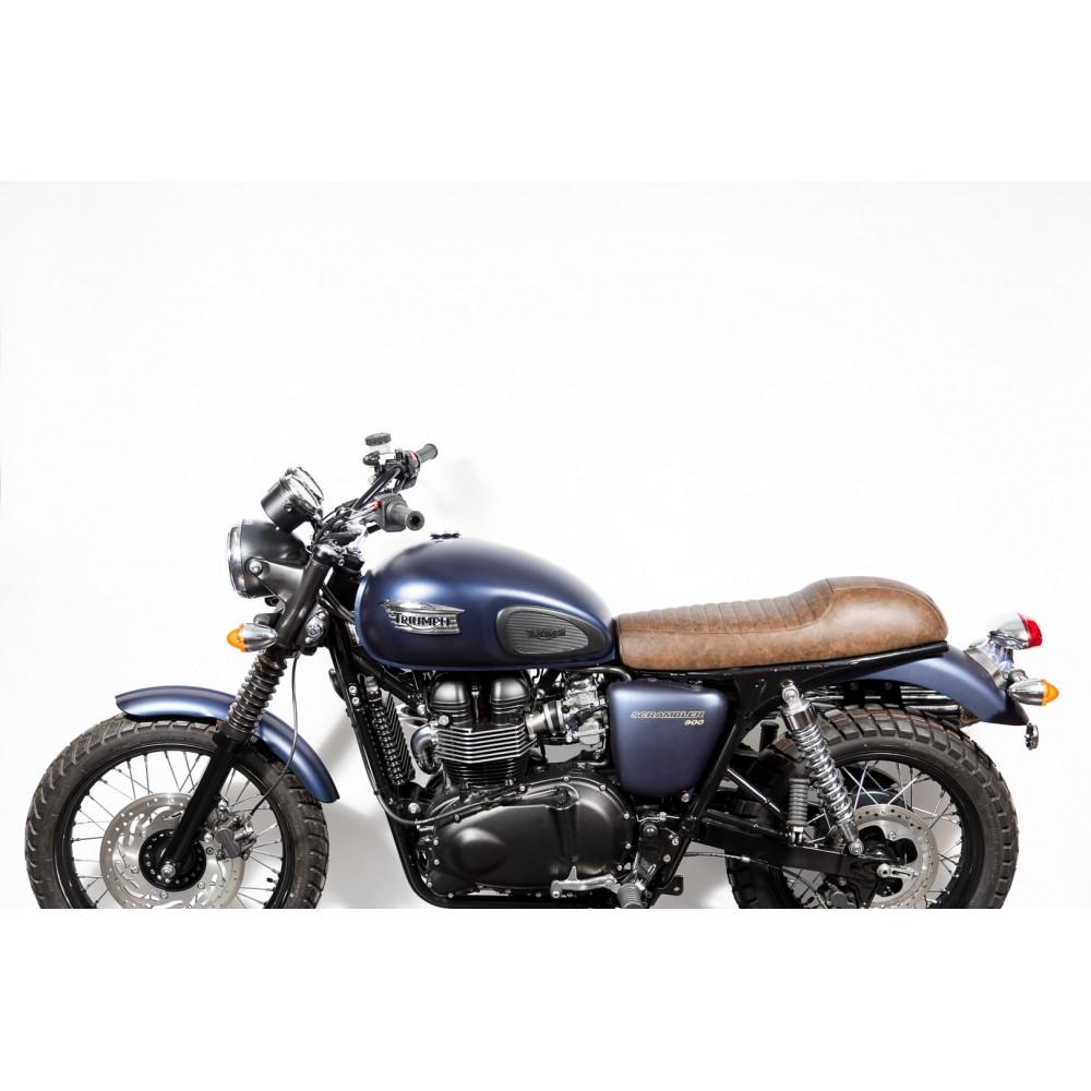 The “Cafè Racer” Leather slim seat - Brown - Vickers Motorcycle Co. - a ...