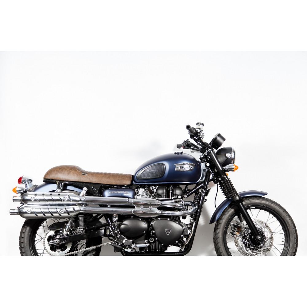 The “Cafè Racer” Leather slim seat - Brown - Vickers Motorcycle Co. - a ...