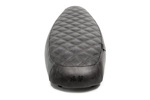 The "Essential" Diamond Stitch Leather Slim Seat - Black