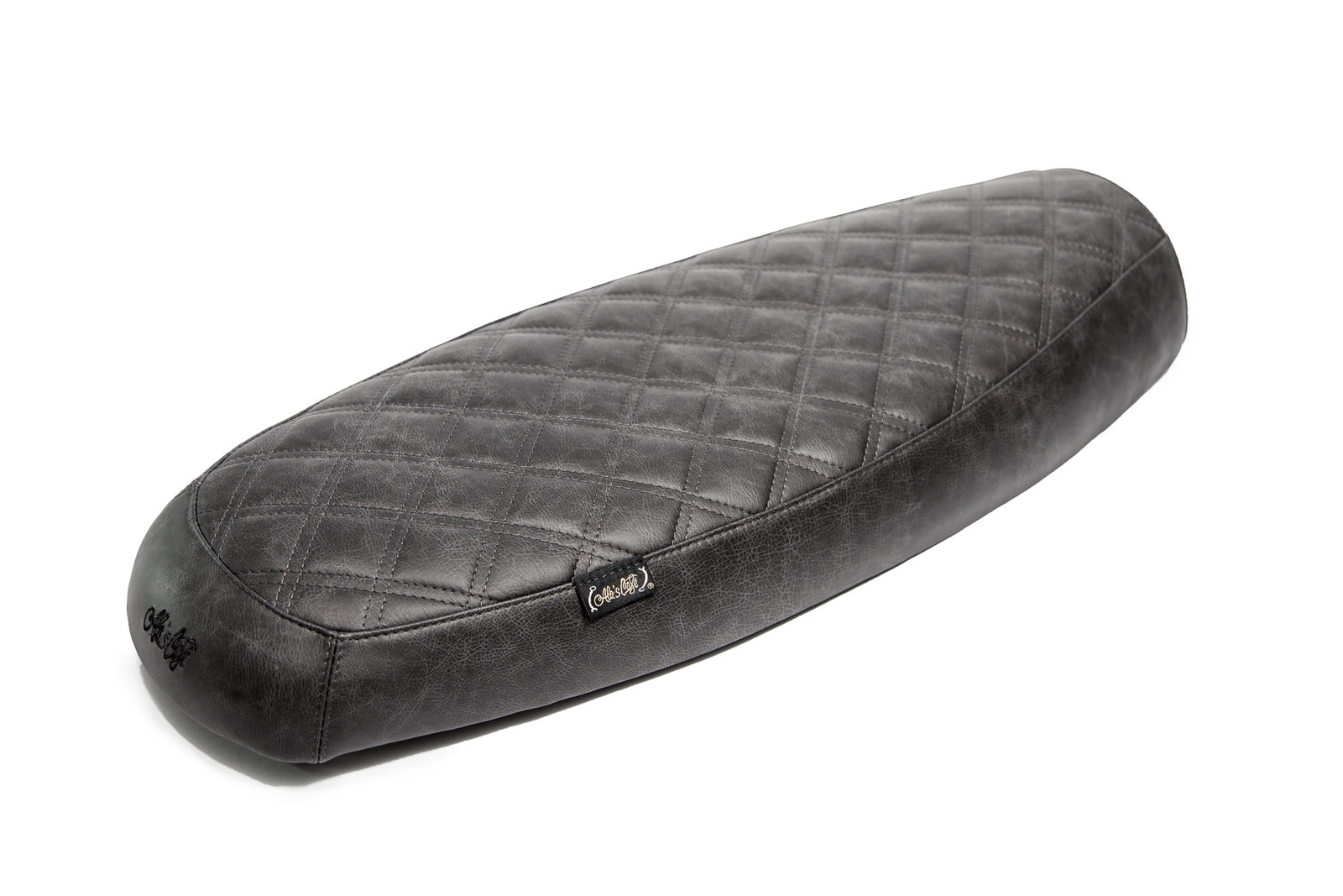 The "Essential" Diamond Stitch Leather Slim Seat - Black