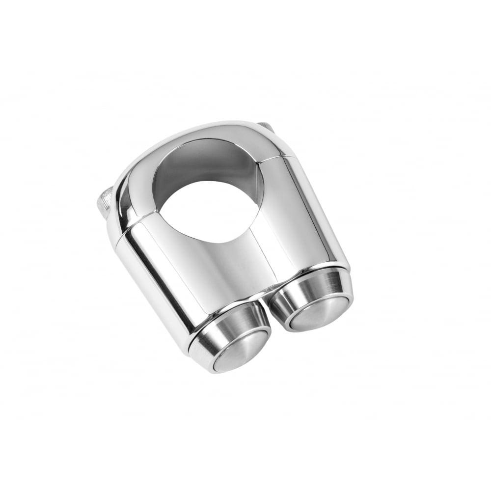 Dual Micro Switch Button Housing - 7/8" (22mm) Dia Handlebar - Chrome