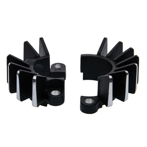 Finned Exhaust Clamps - LC - Black/Contrast Polished Fins