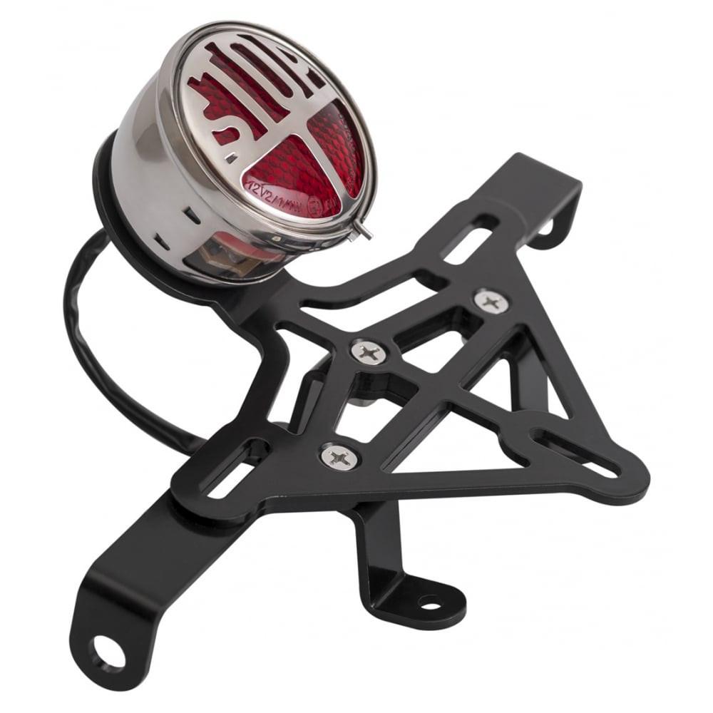 Miller Polish Stop Tail Light - Rear Mudguard Bracket - Indicator Plate - Loom KIT