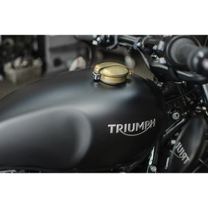 Monza Fuel Cap Kit for Triumph and HD - Brass Plate