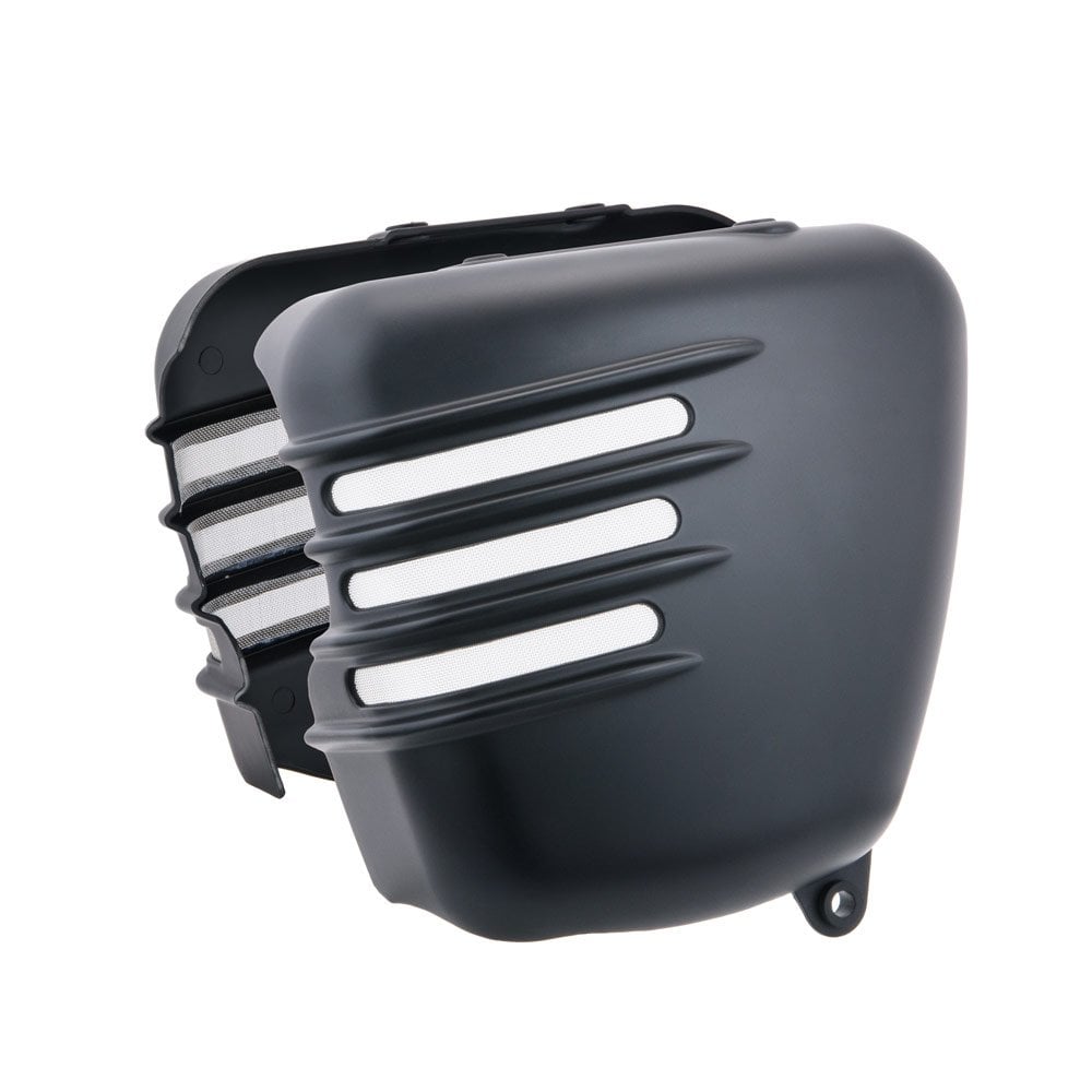 Triumph Bonneville Side Panels - Ribbed - Matt Black
